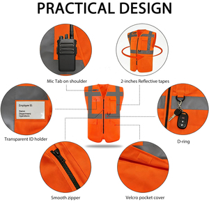 Chaleco de Seguridad Premium de Alta Visibilidad, Ropa Reflectante para Construcción, Trabajos Viales, Personal de Seguridad, Equipo de Almacén - Product Image 3