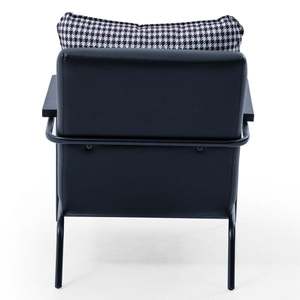 Modern PU Leather Living Room Chair with Metal Legs and Velvet Cushion Solid Back Leisure <b>Armchair</b> for Indoor Use - Product Image 6