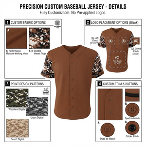 Custom Button Baseball Jersey Personalized Sports Uniform Men Plus Sizes Breathable Quick Dry Eco-Friendly Windproof Front - Product Image 5