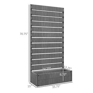 "Dark Gray Plastic <b>Planter</b> <b>Box</b> with Trellis for Climbing Plants & Outdoor Garden" - Product Image 3