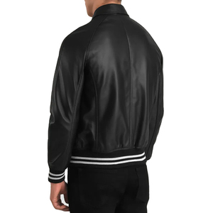 Veste en cuir varsity élégante pour homme Rahsal Industries, à capuche, respirante, coupe-vent, streetwear - Product Image 4
