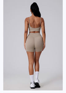 Conjunto Deportivo de Yoga de 2 Piezas para Mujer, Tela Suave y Ligera, Cintura Alta, Color Sólido, Elástico, para Fitness y Entrenamiento - Product Image 6