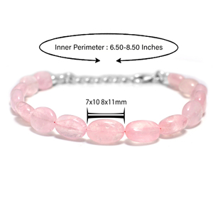 Natural Morganite <b>Classic</b> Strand Bracelet 925 Sterling Silver Smooth Oval Gemstone Handmade Unique Design High Quality Jewelry - Product Image 3