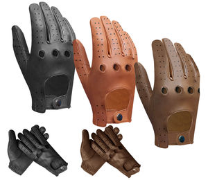 Gants de conduite en cuir de luxe personnalisés unisexe toutes saisons, respirants, antidérapants, à fermeture à bouton-pression, couleurs tendance pour la vie quotidienne - Product Image 2