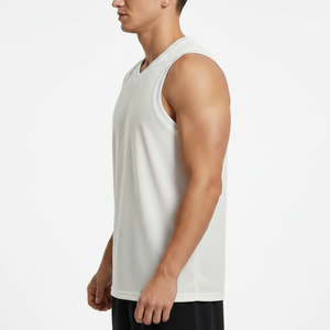 Camiseta de baloncesto de secado rápido para hombre, camiseta sin mangas de malla que absorbe el sudor, camiseta deportiva, chaleco de entrenamiento, venta al por mayor - Product Image 3