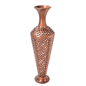 Vase à fleurs en métal plaqué or, nouveau design, fait à la main, vente en gros, pot à fleurs de qualité supérieure, vase à fleurs en aluminium élégant de style indien - Product Image 2