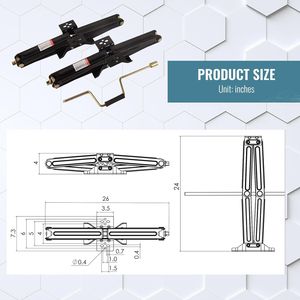 Lot de 2 vérins à ciseaux de 6500 lb avec poignée pour stabilisateur de caravane, remorque, camping-car, camions, voitures, monospaces, berlines - Product Image 4