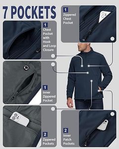 Mens softshell jacket stylish lightweight <b>waterproof</b> windproof breathable <b>warm</b> and flexible ideal for hiking camping - Product Image 5