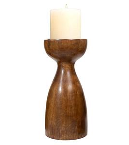 Grand Porte-Bougie en Bois de Grande Taille, Design Antique, Fait Main, Finition Polie, Éclairage Décoratif pour la Maison, l'Hôtel et le Bureau - Product Image 1