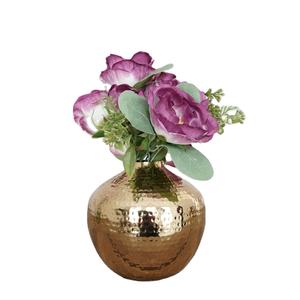 Florero martillado chapado en oro de Metal de diseño elegante para el hogar, sala de estar, Decoración de mesa, florero en forma de brote - Product Image 1