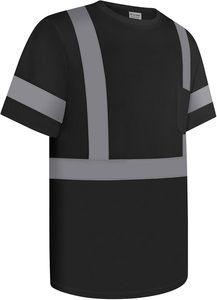 Camiseta de rendimiento OEM con bolsillo, detalles reflectantes, absorción de humedad, para entrenamiento y trabajo. - Product Image 4