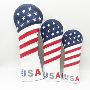 SOSH4 Housse de club de golf personnalisable en cuir PU, motif feuille, fermeture magnétique durable, couleurs unies, résistante à l'eau, suspendable - Product Image 2