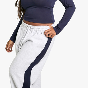 Lightweight Fashionable Gym Training OEM ODM Winter Lace Hot Selling Elastic Waistband Solid Color Straight Leg Sweatpants - Product Image 4