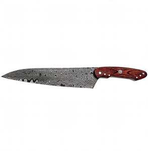 Cuchillo de Cocina Artesanal de Acero de Damasco con Mango de Madera de Palisandro, Herramienta Culinaria para Rebanar - Product Image 1