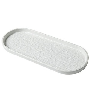 Oval Ceramic Serving Platter Minimalist Design stone Texture Dishwasher Safe White <b>black</b> Light Luxury Tableware for Hotel & - Product Image 1