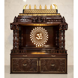 Mandir de Madera de Teca Tallada de la Mejor Calidad, Estilo Indio del Sur Personalizado, Impermeable, Plegable, con Función de Almacenamiento, Fábrica en Australia - Product Image 3