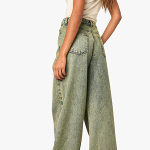 Pantalones Vaqueros Ajustados de Moda para Mujer, Cintura Alta, Transpirables, 100% Algodón, con Logotipo Personalizado - Product Image 3