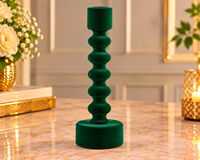 Porte-bougie en velours vert floqué, écologique et naturel, pour la décoration de la maison, la table à manger, un style festif, Noël, la Saint-Valentin