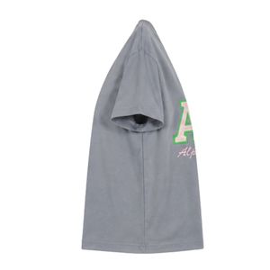 T-shirt graphique gris AKA pour femme, manches courtes, décontracté, en coton, mode streetwear, haut imprimé avec lettres, vêtements pour femmes - Product Image 3