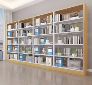 Étagère à livres double face en métal à 4 niveaux, style bois MDF, sur pieds, pour bibliothèque domestique, OEM/ODM Vietnam - Product Image 6