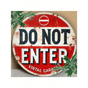 CIFbuy Targa Vintage Rotonda in Metallo con Scritta 'Non Entrare' per Garage, Bar, Casa, Caffetteria - TikTok per Servizio Ritiro Temu - Product Image 6