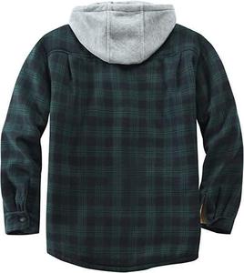 Vêtements d'automne et d'hiver pour hommes, vestes à capuche en flanelle, vestes en polaire à carreaux pour hommes - Product Image 3