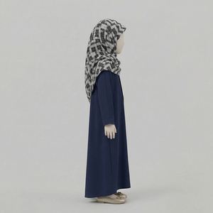 Best Manufacturers Quality Islamic Women's Abaya Custom Made Kaftan Arab Dubai 100% Silk Chiffon Button Wholesale - Product Image 2