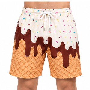Pantalones Cortos Personalizados con Diseño de Goteo de Helado, Estilo Urbano Moderno, Cómodos, Ligeros y Transpirables para Uso Diario Informal, OEM ODM - Product Image 4