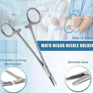 Kit de sutura para cirugía menor de 13 piezas con caja de instrumentos, juego de instrumentos quirúrgicos médicos y veterinarios de acero inoxidable - Product Image 4