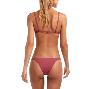 Women Solid Color Bikini Set Underwire Backless Triangle Bra <b>Thong</b> Bottoms Stretch Swimwear Beachwear Spandex/Nylon Knitted - Product Image 3