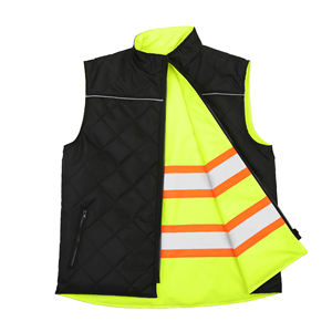 Gilet de sécurité réfléchissant de chantier en gros, gilet de sécurité réversible à deux tons de qualité supérieure, isolé, avec bandes réfléchissantes - Product Image 6
