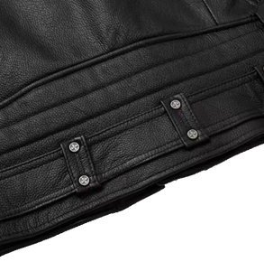 Chaqueta de Motociclista Unisex de Cuero Vacuno Genuino, Chaqueta de Cuero Natural para Motociclista, Chaqueta de Moto Vintage Retro de Secado Rápido para Todas las Estaciones - Product Image 4