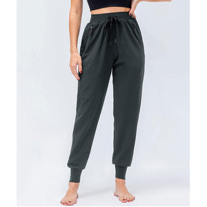 Women Mid Waist Pencil Pants <b>Stretch</b> Workout Fleece Quick Dry Breathable Streetwear Casual Side Pocket Drawstring Design - Product Image 2