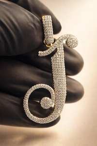 Pendentif Lettre Initiale Personnalisé Style Hip Hop A à Z 26 Lettres, Logo Personnalisé, Moissanite VVS, Pendentif Nom Lettre Sertie de Pierres, Pendentif en Argent 925, Cadeaux - Product Image 4