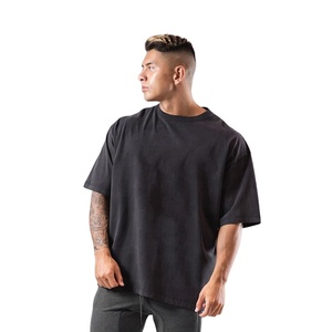 Camiseta con serigrafía de peso pesado 100% algodón personalizada de 230GSM, estilo informal de gran tamaño con diseño en blanco de cuello redondo para hombres - Product Image 1
