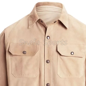 Camisa Premium Vintage de Piel de Cordero Genuina para Hombre, Material de Gamuza Premium, Cuello Casual, Tallas Grandes - Product Image 6