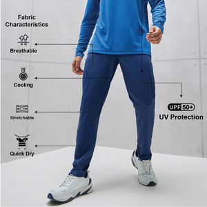 Pantalon de sport pour homme léger, écologique, respirant, coupe droite, avec cordon de serrage, poches latérales classiques, idéal pour la course en extérieur - Product Image 2