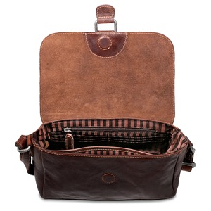 Bolso de Pecho de Cuero de Grano Completo Hecho a Mano de Primera Calidad para Mujer, Bandolera Marrón Vintage con Cierre de Hebilla para Viajes y Uso Diario - Product Image 4