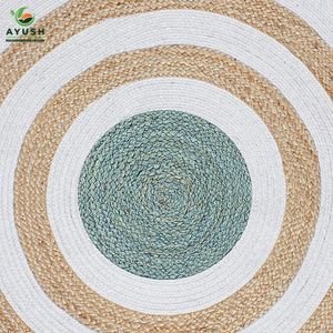 Tapis ronds en jute et coton de 8 mm d'épaisseur, 155 cm, écologiques et antidérapants, personnalisables pour les foyers, les appartements, les hôtels et les restaurants - Product Image 2