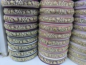 Garment Accessories Colored Ethnic Clothes Material Sewing GUIPURE Lace Trims Metallic Upholstery <b>Webbing</b> Ribbon Lace Embroidery - Product Image 2