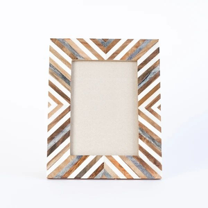 Custom Blue Bone <b>Photo</b> <b>Frame</b> Indian <b>Square</b> Pattern Curving Design Handmade - Product Image 1