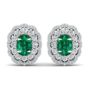 REYES Diseño Original, Joyería Fina de Moissanita, Plata de Ley 925, Corte Cojín, Pendientes de Esmeralda de 10 Quilates para Mujer - Product Image 2