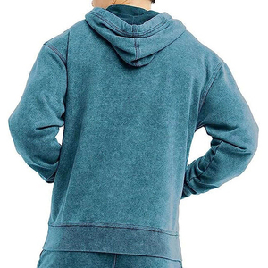เสื้อฮู้ดผ้าฝ้ายฟลีซสำหรับผู้ชาย สีพื้น สวมใส่สบาย มีกระเป๋า ทรงปกติ ระบายอากาศได้ดี เหมาะสำหรับใส่ในฤดูใบไม้ร่วง - Product Image 3