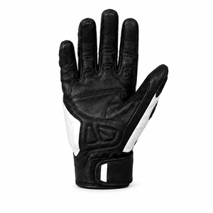 Guantes de Motocicleta de Seguridad Premium en Blanco y Negro, Guantes de Carreras de Cuero con Nudillos Reforzados, Antideslizantes, con Pantalla Táctil y Protección para la Muñeca - Product Image 2