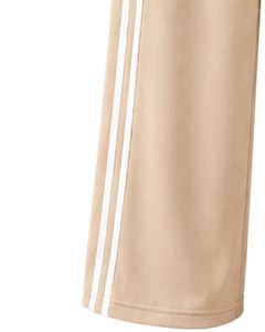 Pantalones Deportivos Anchos Color Beige Arena con Franjas Laterales Blancas para Mujer, Corte Holgado Informal, Cintura Elástica, Estilo Urbano - Product Image 3