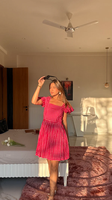 Mini-robe rose à carreaux pour femme, robe courte décontractée d'été à imprimé écossais, coupe trapèze, mode streetwear, tenue de soirée, fournisseur en gros