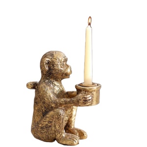 Candelabro de Lujo de Latón Dorado Antiguo con Forma de Mono, Hecho a Mano, Ecológico, Resistente al Calor, Duradero, Decoración para el Hogar - Product Image 1