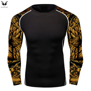 Workout Wear Latest Style Breathable Product Hand Made In Custom Color Contrast <b>Men</b> Wear Quick-Dry Adult Sports Rash Guard Top - Product Image 4