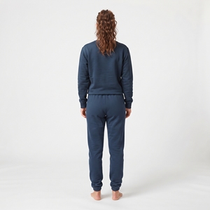 Conjunto Deportivo para Mujer Hawk Eye, Sudadera y Pantalones de Chándal Azul Marino, Cuello Redondo, Color Sólido, Corte Regular - Product Image 2