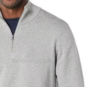 Sudaderas de alta calidad, más vendidas, con media cremallera, último diseño, transpirables, básicas para hombre, hechas en Pakistán. - Product Image 3